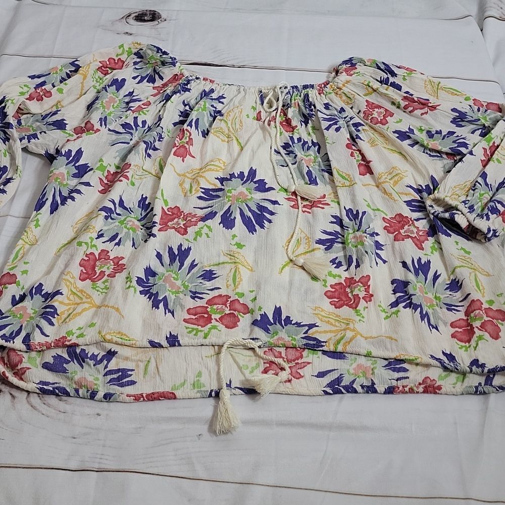 Denim & Supply Ralph Lauren Floral Boho Blouse Top Womens L